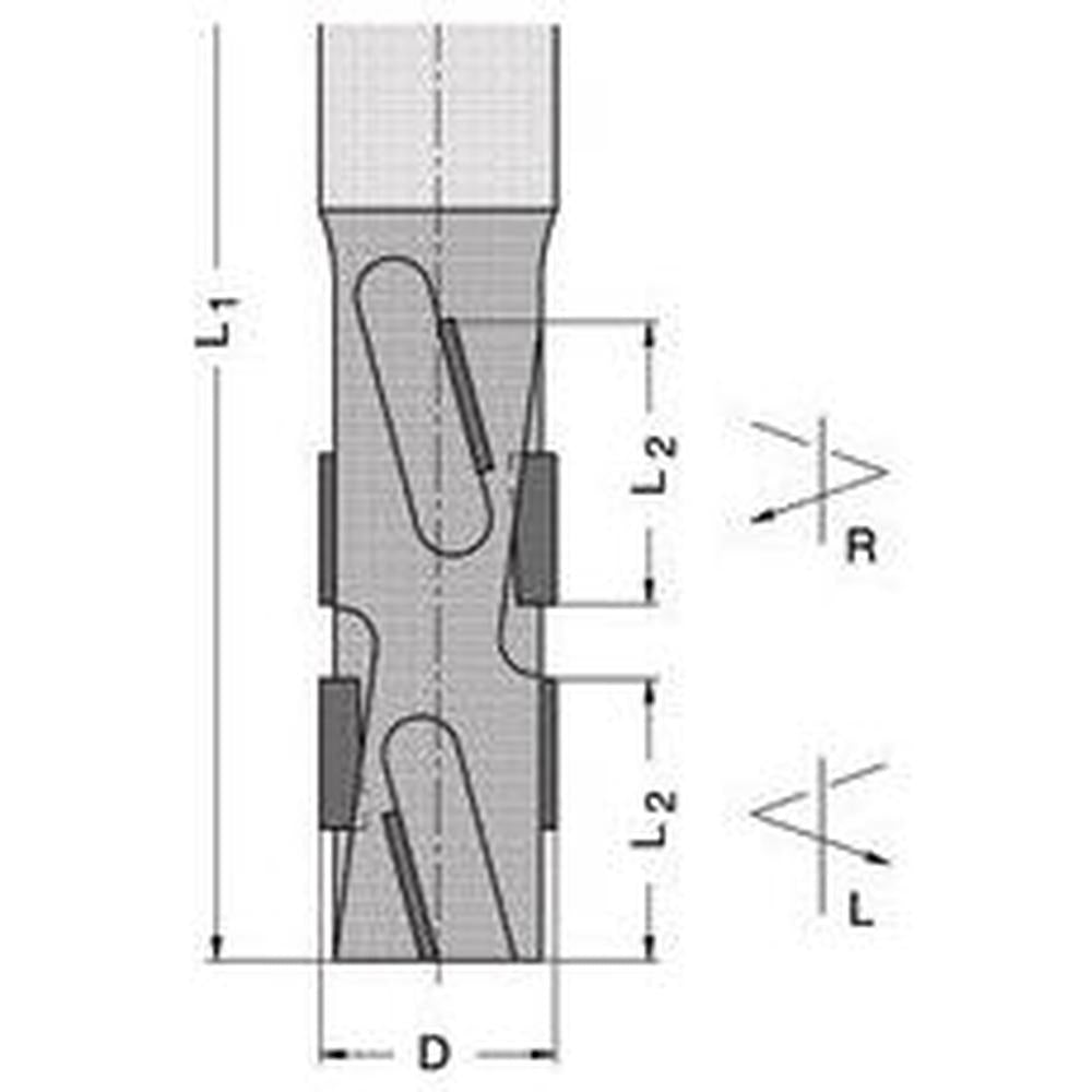 Diamant groeffrees (DIATEC-PLUS) DP Z=2+2 14350 - zonder inboormes
