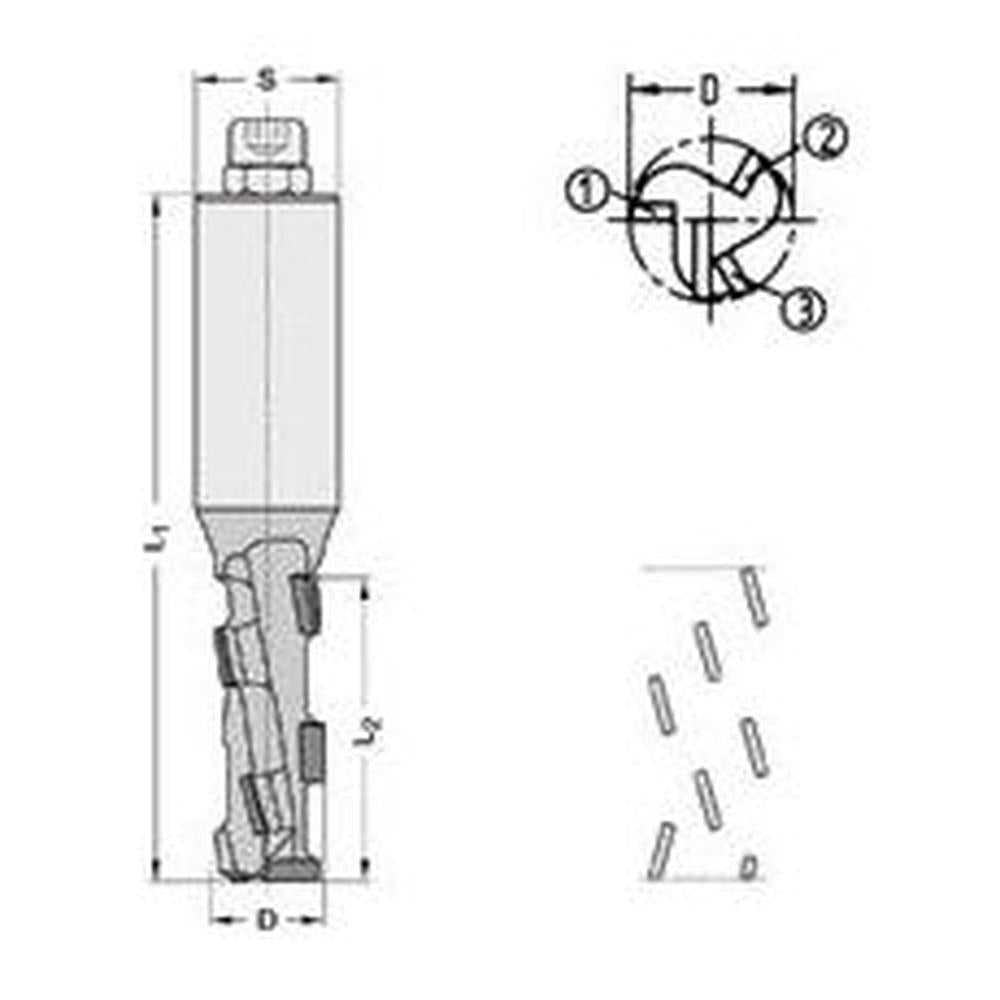 Diamant groeffrezen (DIANORM) DP Z=1+1