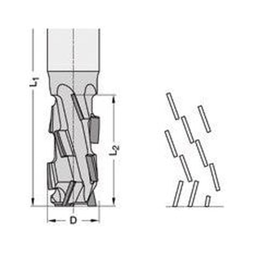 Diamant groeffrezen (DIANORM-DUO-SUPER) DP Z=2+2