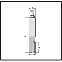 Diamant groeffrezen recht (DIANOVA-UNO) DP Z=1 12550 met HW-inboormes