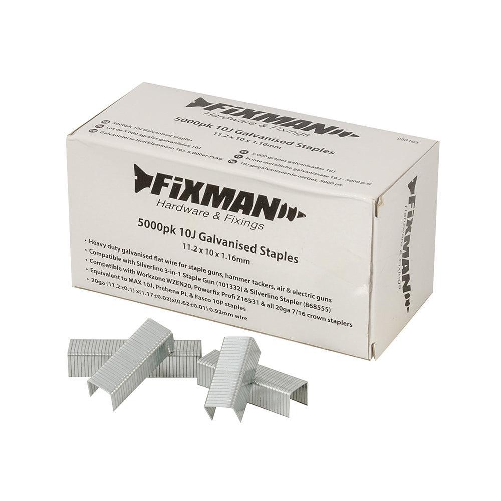 Fixman - 10 J gegalviniseerde nietjes, 5000 pk. 11,2 x 10 x 1,17 mm