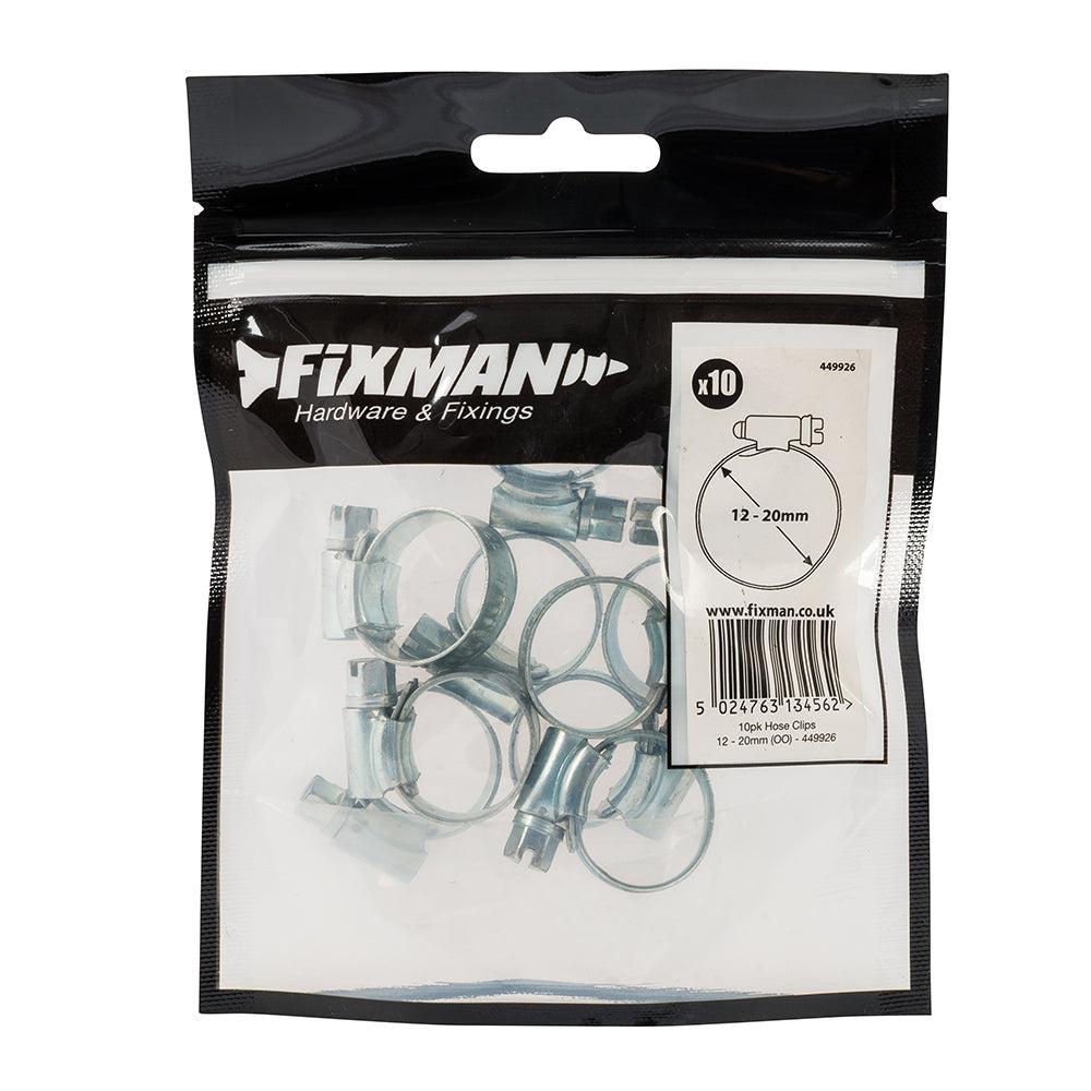 Fixman - Slangklem, 10 pk. 12 - 20 mm (OO)
