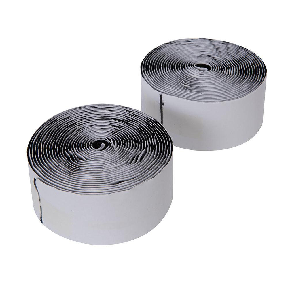 Fixman - Zwarte klittenband rollen, zelfklevend, 2 pk. 50 mm x 5 m
