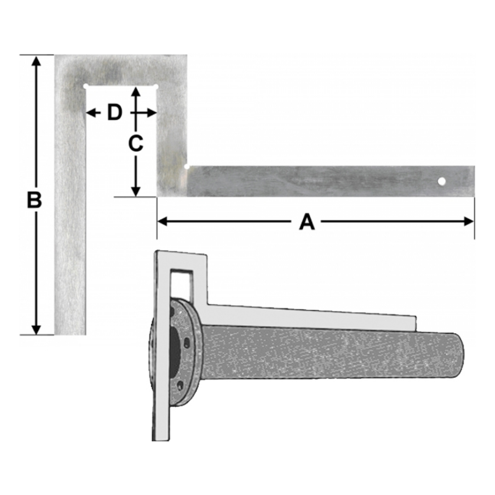 Flenswinkelhaak gegalvaniseerd staal,