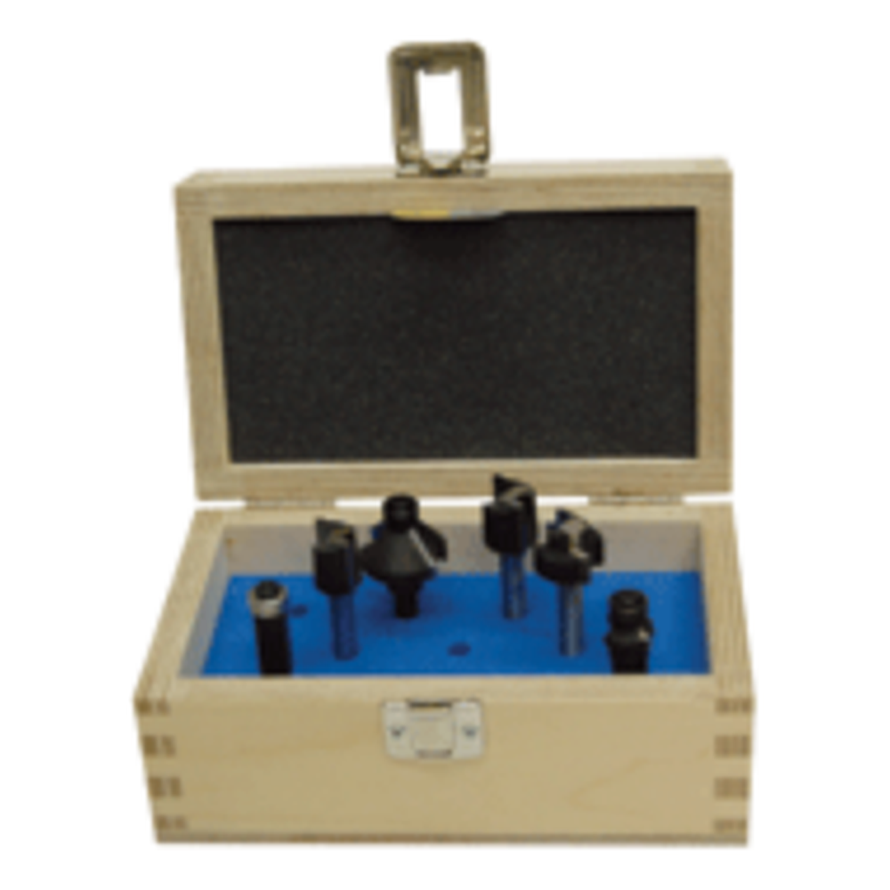 Frezen in houten kist 6-delig, schacht 8 mm