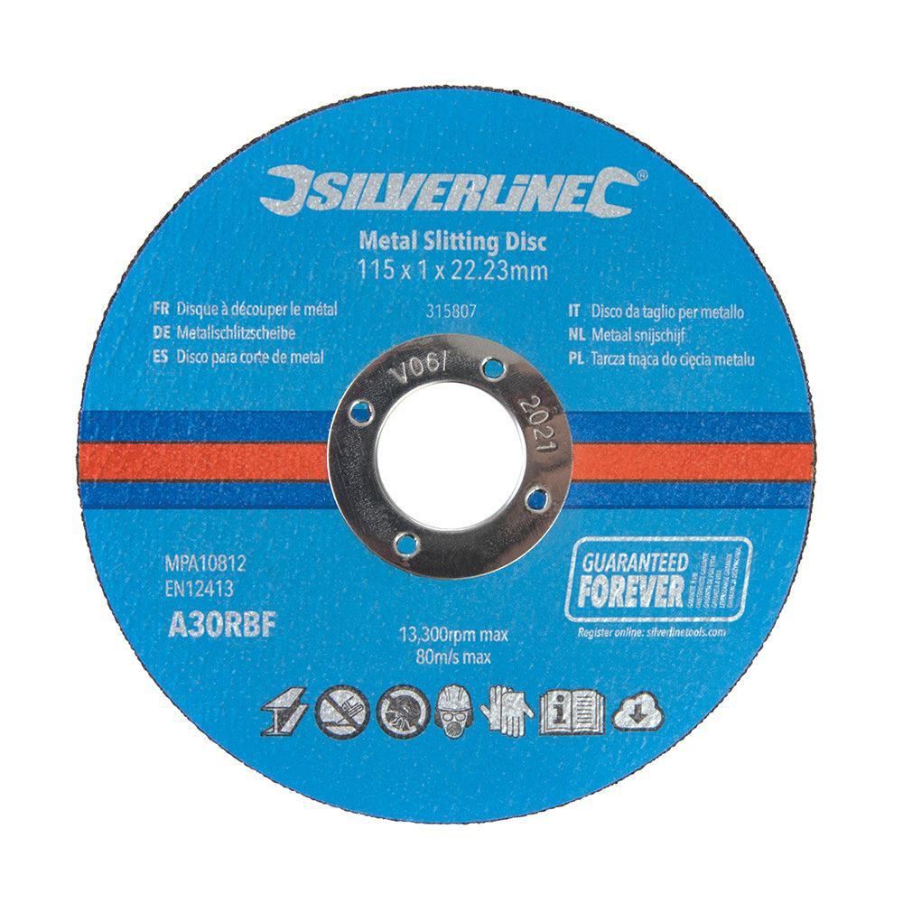 Silverline - Metaalsnijschijven 10 pk. 115 x 1 x 22,23 mm