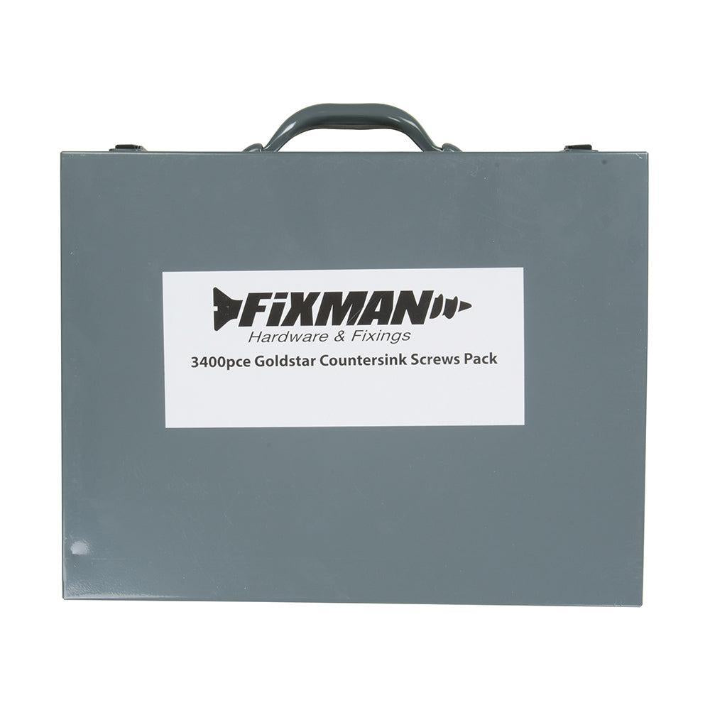 Fixman - Goldstar verzinkschroeven assortiment 3400-delig