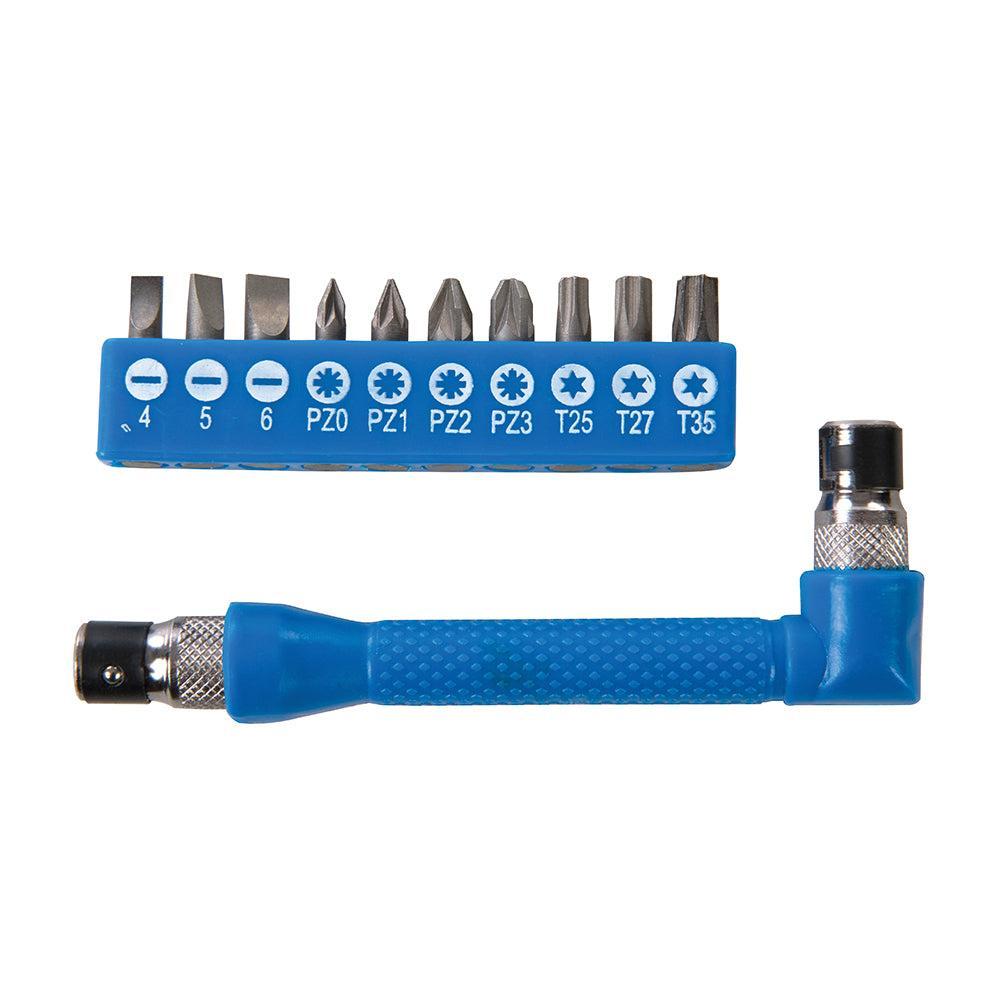 Silverline - 12-delige bithouderset voor haakse schroevendraaier