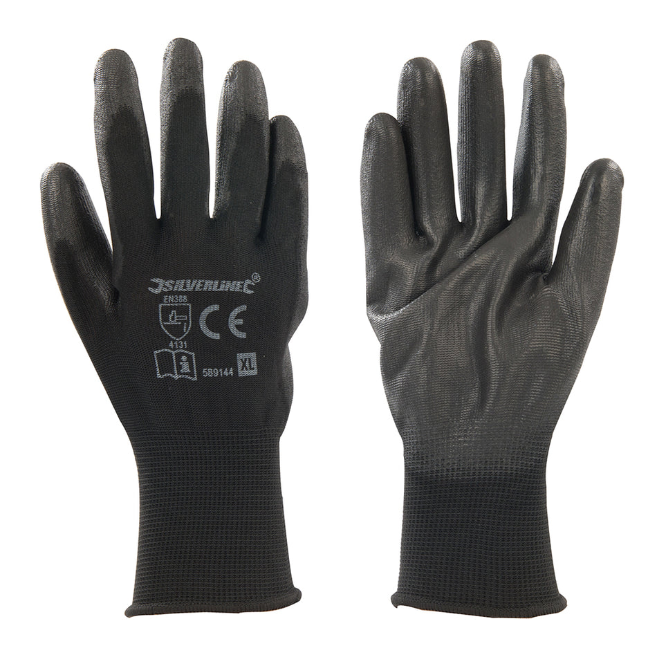 Silverline - PU Handschoen met zwarte handpalm-0