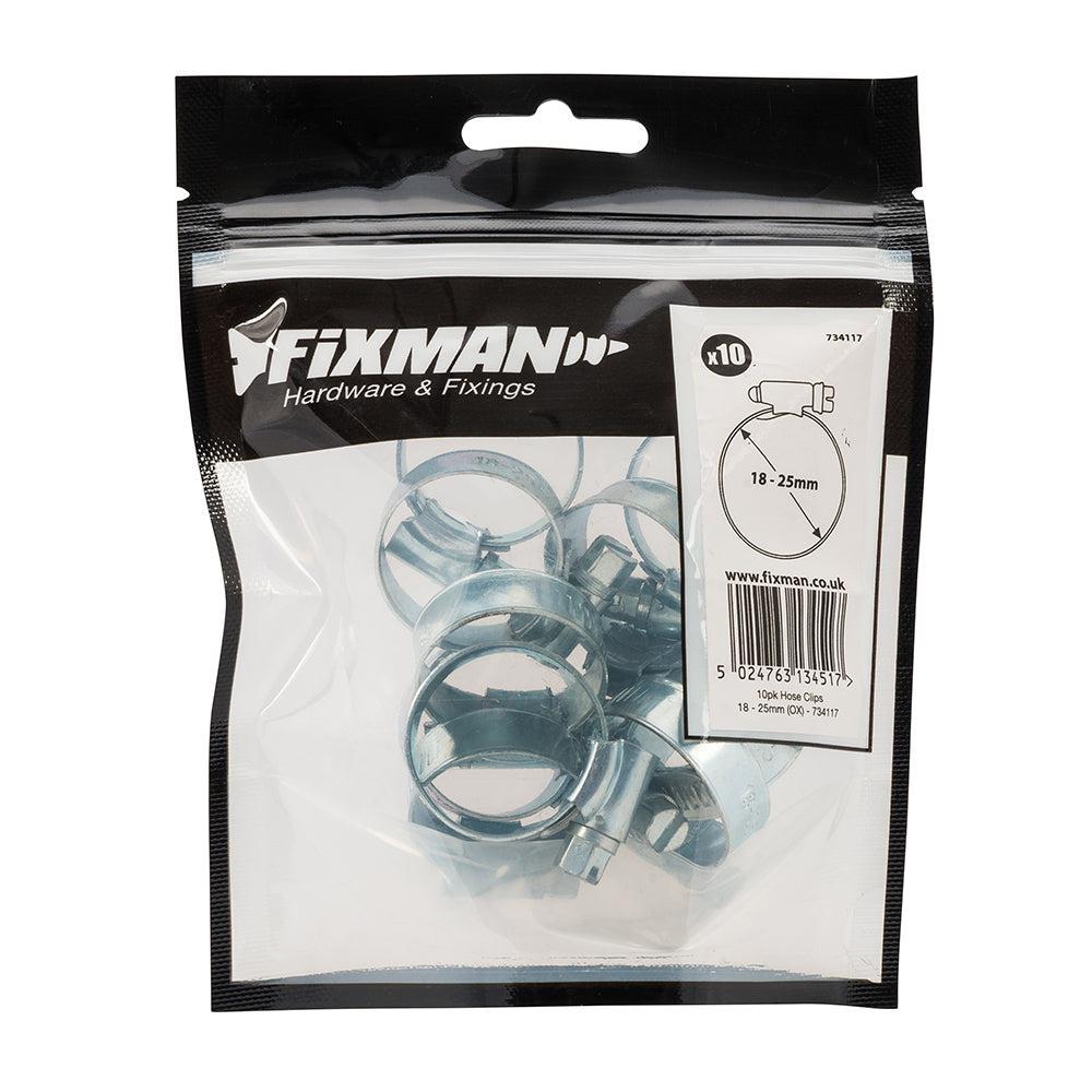 Fixman - Slangklem, 10 pk. 18 - 25 mm (OX)