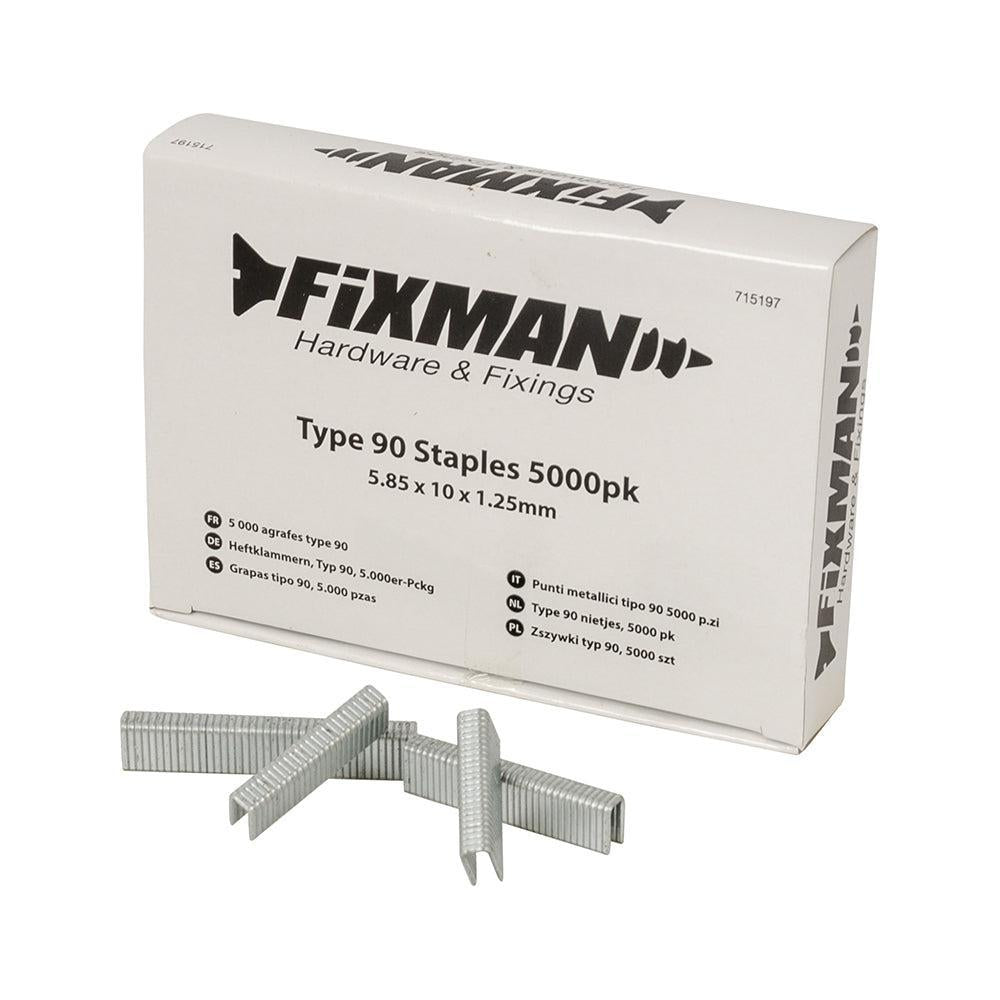 Fixman - Type 90 nietjes, 5000 pk. 5,80 x 10 x 1,25 mm