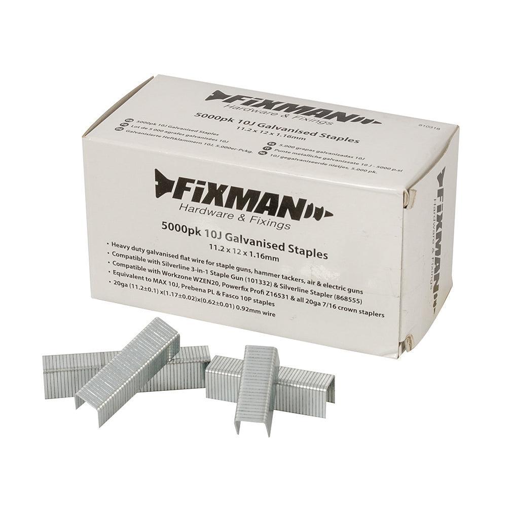Fixman - 10 J gegalviniseerde nietjes, 5000 pk. 11,2 x 12 x 1,17 mm