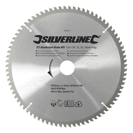 Silverline - Aluminium TCT cirkelzaagblad, 80 tanden