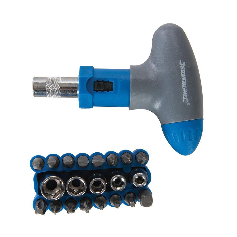 Silverline - 22-delige T-grip schroevendraaier bit set