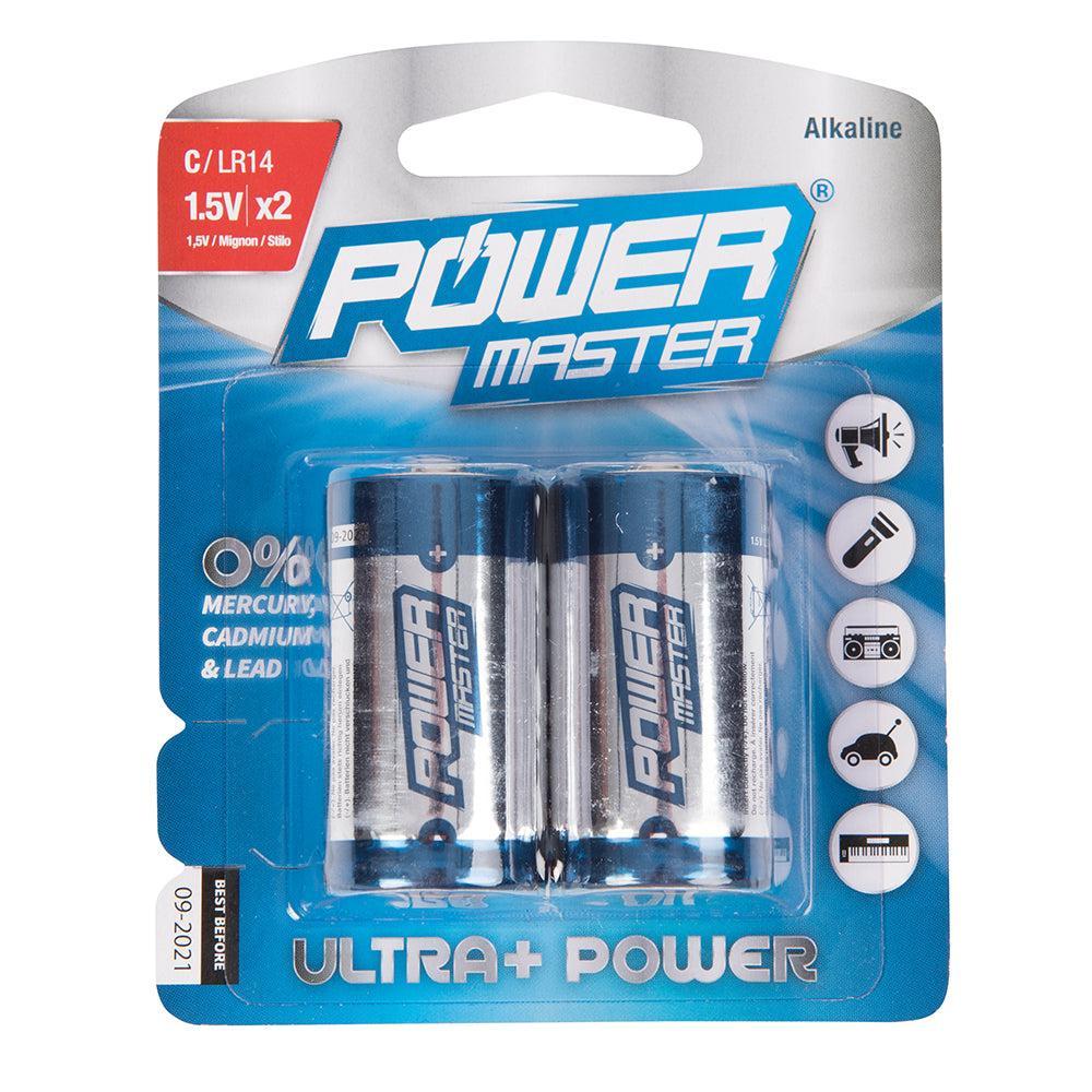 Powermaster - Type C super alkaline batterij LR14, 2 pk.