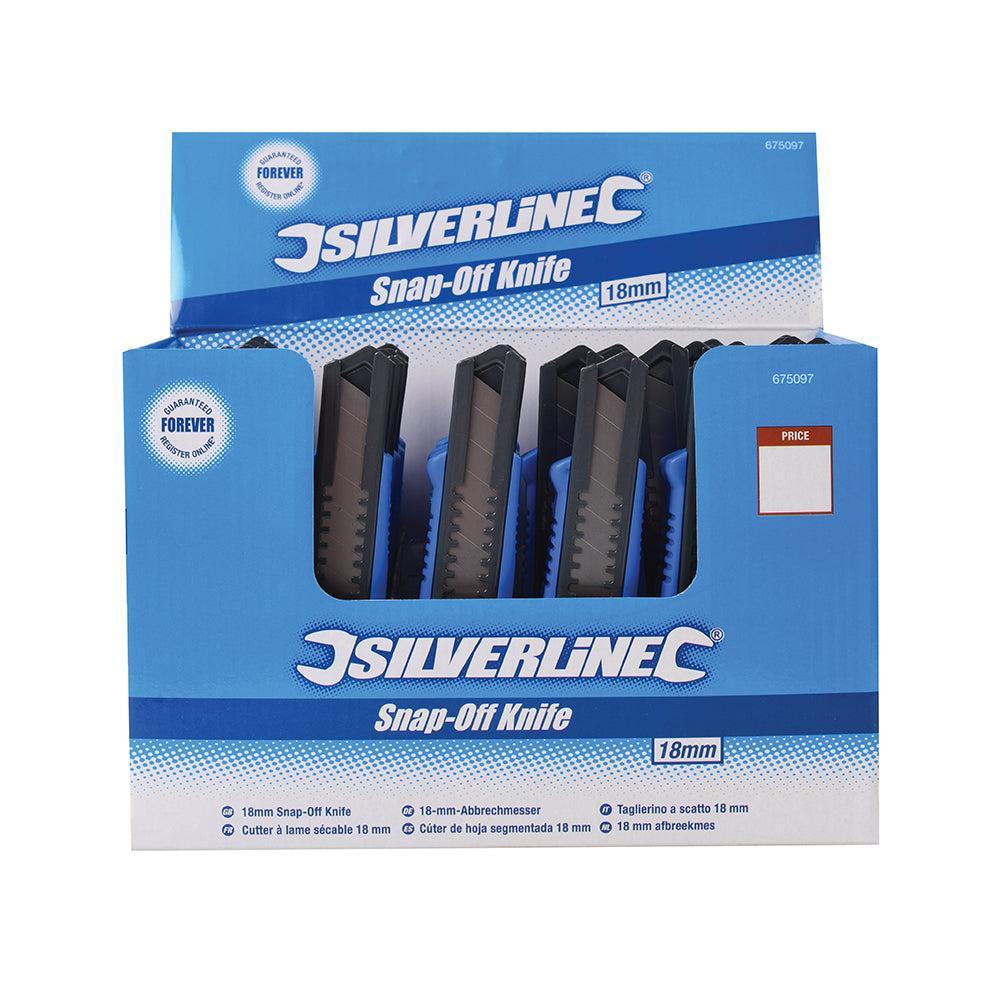 Silverline - 18 mm afbreekmes displaydoos, 36 st.