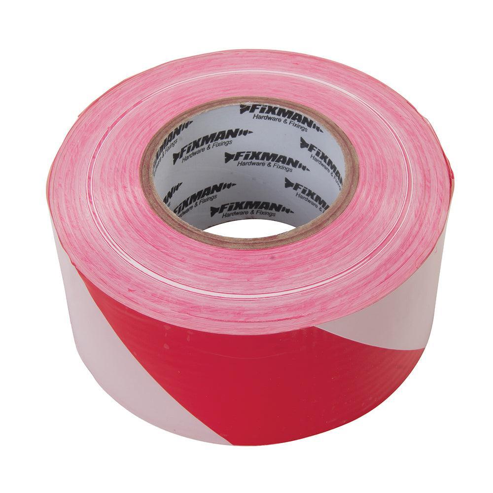 Fixman - Afzetlint 70 mm x 500 m, rood/wit