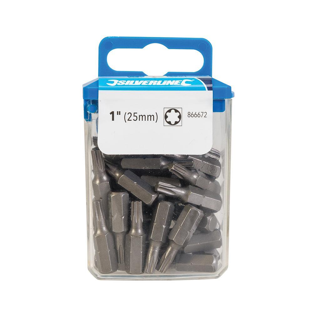 Silverline - T20 Cr-V 6150 schroevendraaier bits, 30 pk.