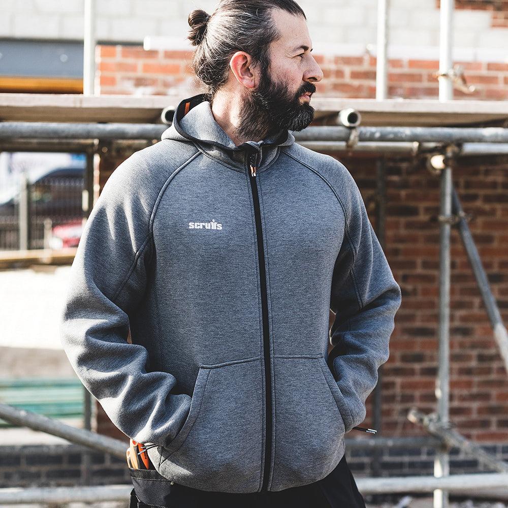Scruffs - 'Trade Air-Layer' Hoodie, houtskool Maat S