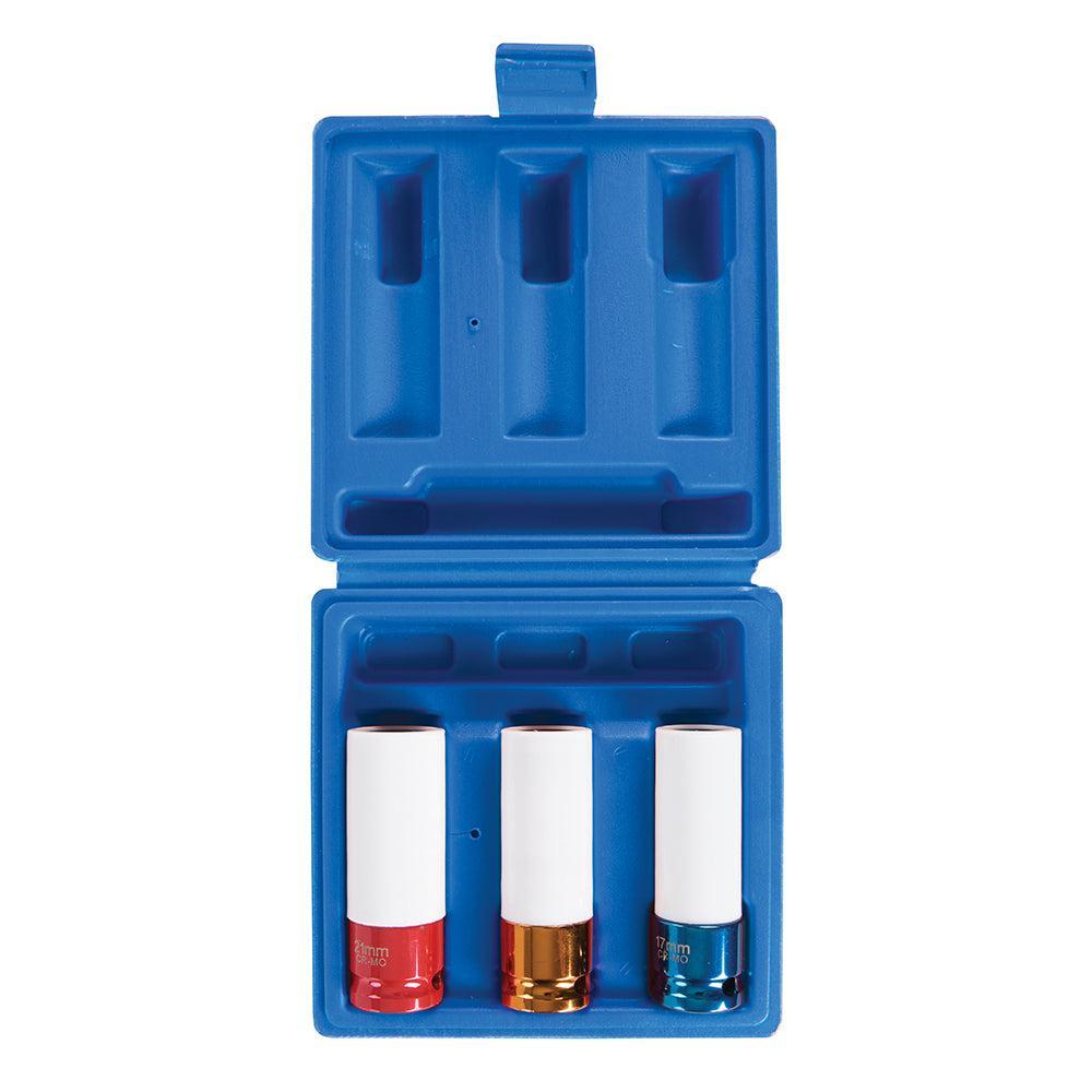 Silverline - Slagmoerdoppenset, 3 pk. 1/2" / 17, 19 en 21 mm