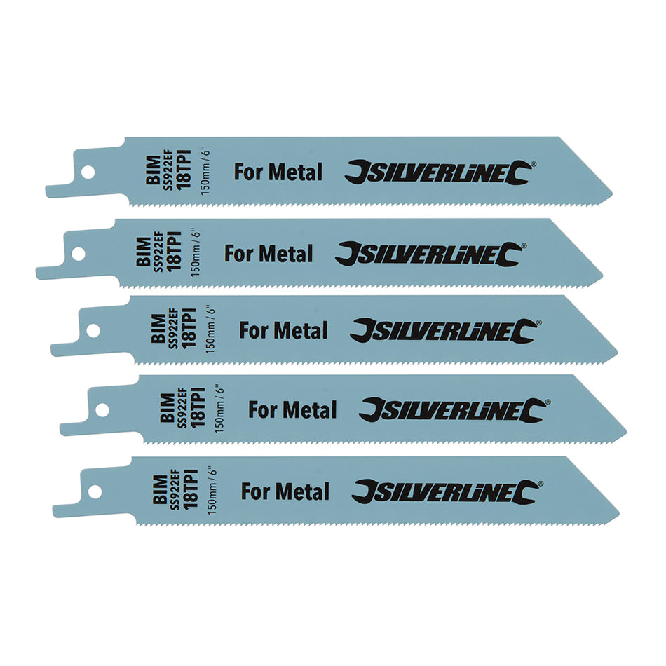 Silverline - Reciprozaagblad voor metaal, 5 pk.