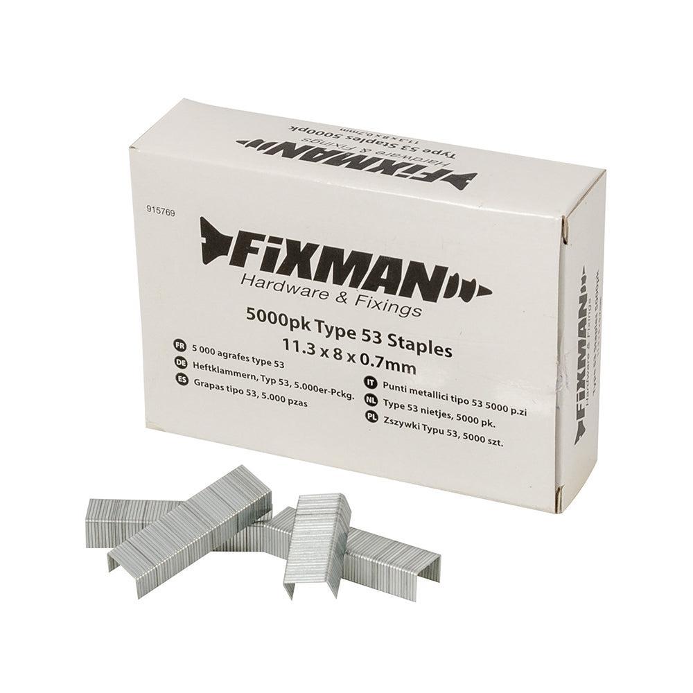 Fixman - Type 53 nietjes, 5000 pk. 11,25 x 8 x 0,75 mm