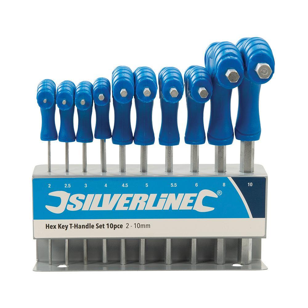 Silverline - 10-delige T-greep zeskantsleutel set 2 - 10 mm