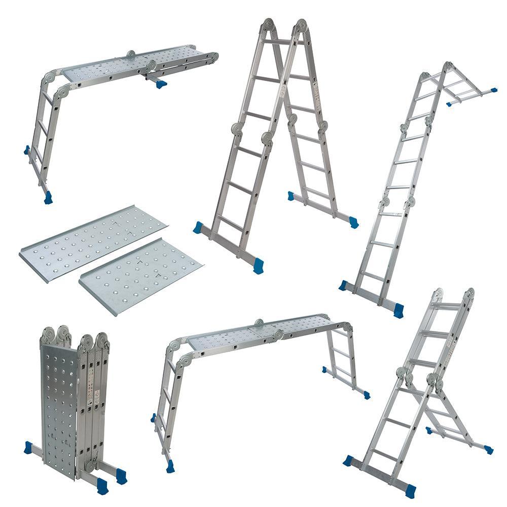 Silverline - Multifunctionele ladder met platform 3,6 m (12 sporten)
