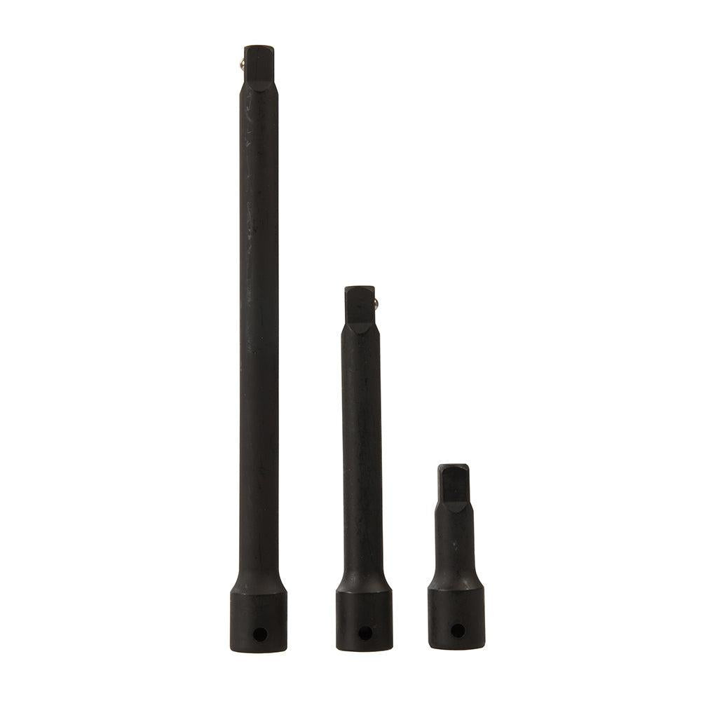 Silverline - 3-delige set verlengstukken 1/2" voor slagdoppen 75, 150 & 250 mm