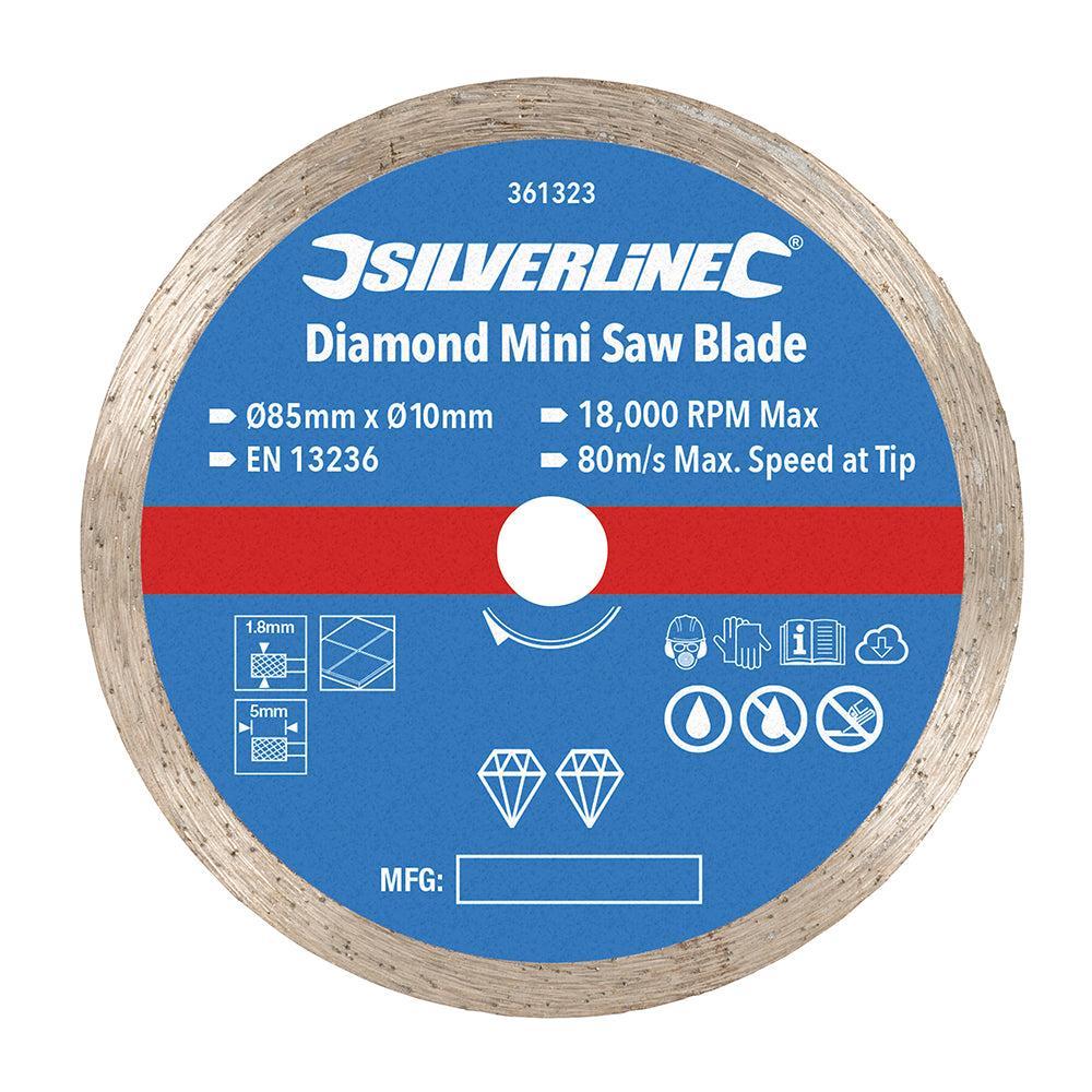 Silverline - Diamant mini-zaagblad 85 mm diameter - 10 mm asgat