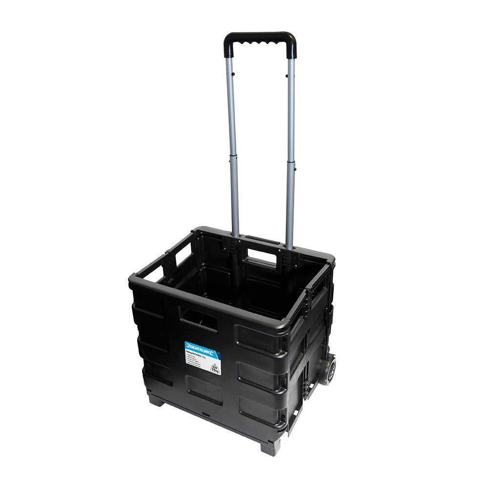 Silverline - Inklapbare trolley met krat 25 kg