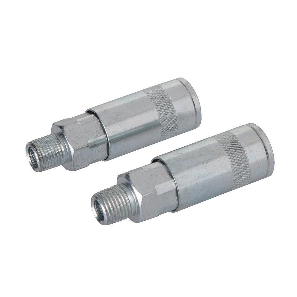 Silverline - Luchtslang snelkoppeling, 2 pk. 1/4" BSP