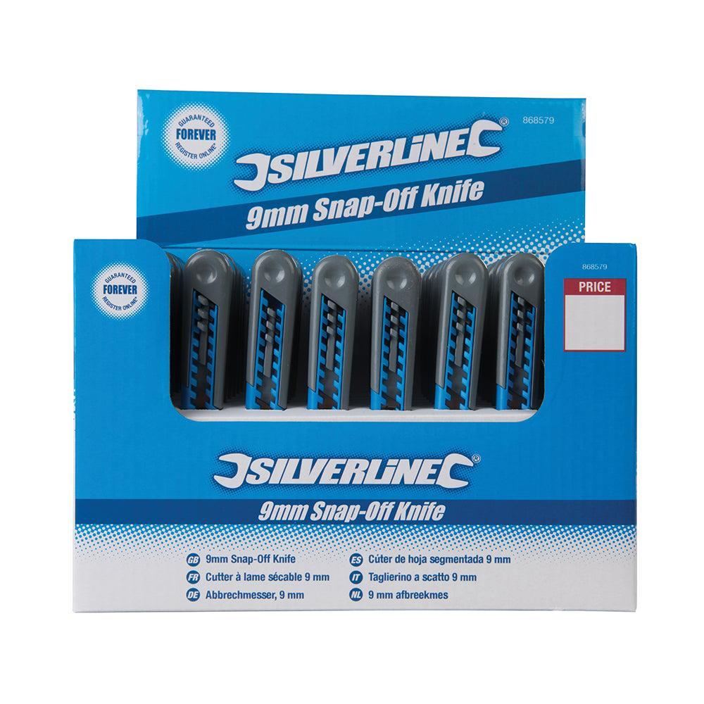 Silverline - 9 mm afbreekmes, displaydoos, 48st.