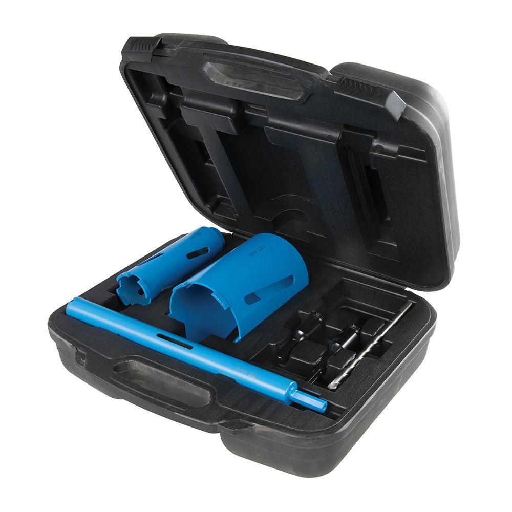 Silverline - 7-delige diamant kernboor set 28, 52 en 107 mm