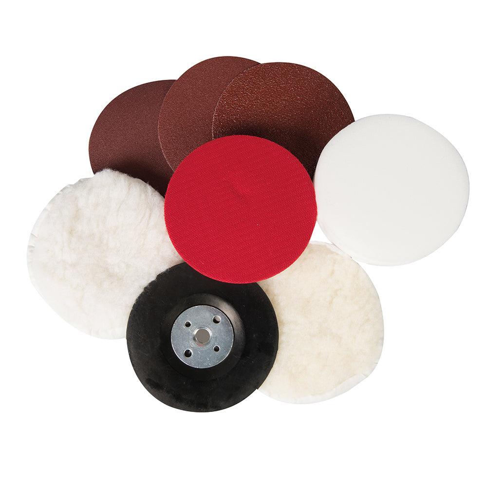 Silverline - 8-delige schuur en polijst set 115 mm