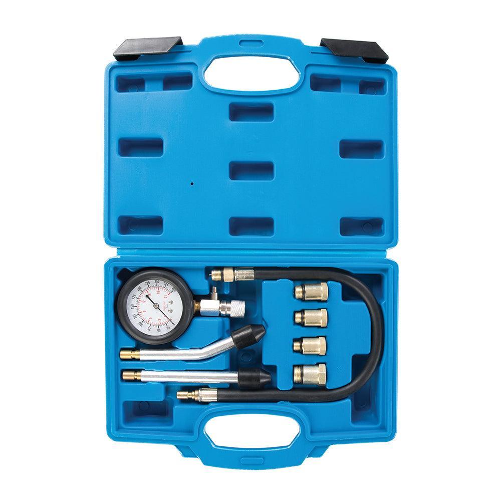 Silverline - 8-delige compressietester set voor benzinemotoren 0 - 300 psi