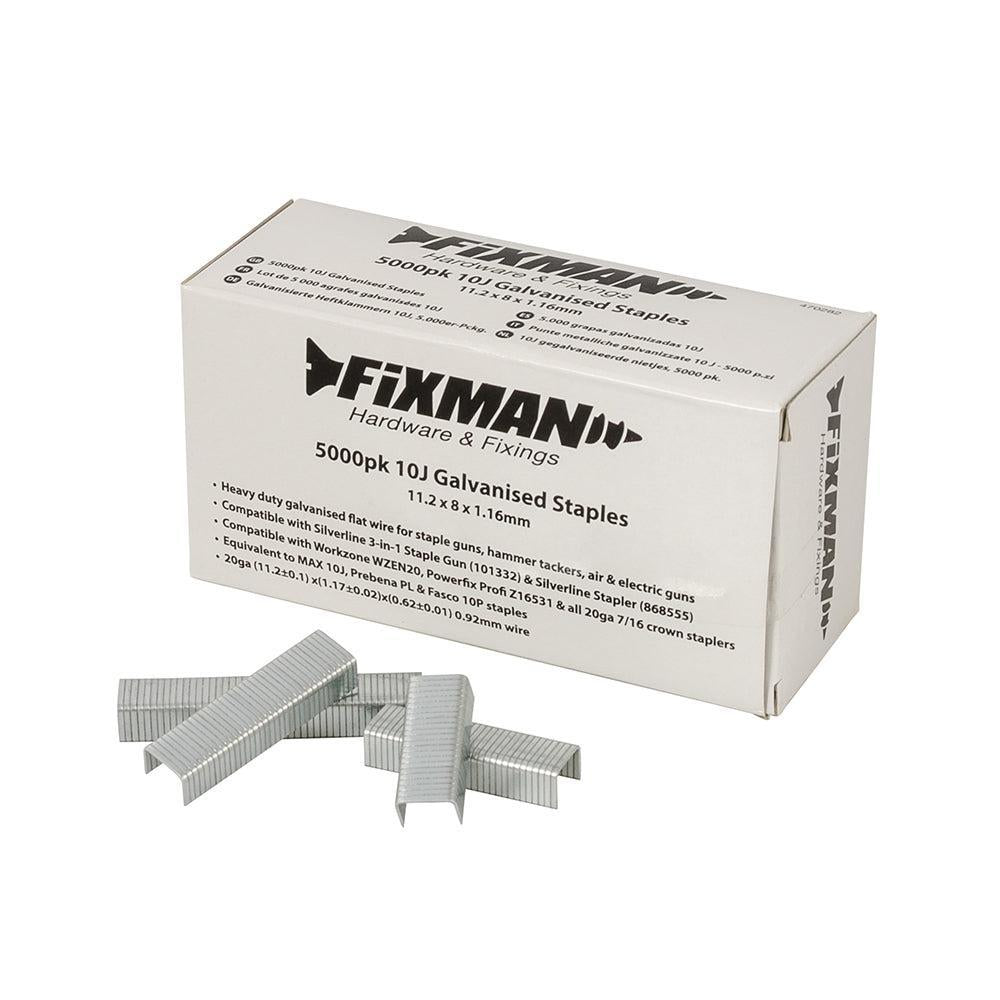 Fixman - 10 J gegalviniseerde nietjes, 5000 pk. 11,2 x 8 x 1,17 mm