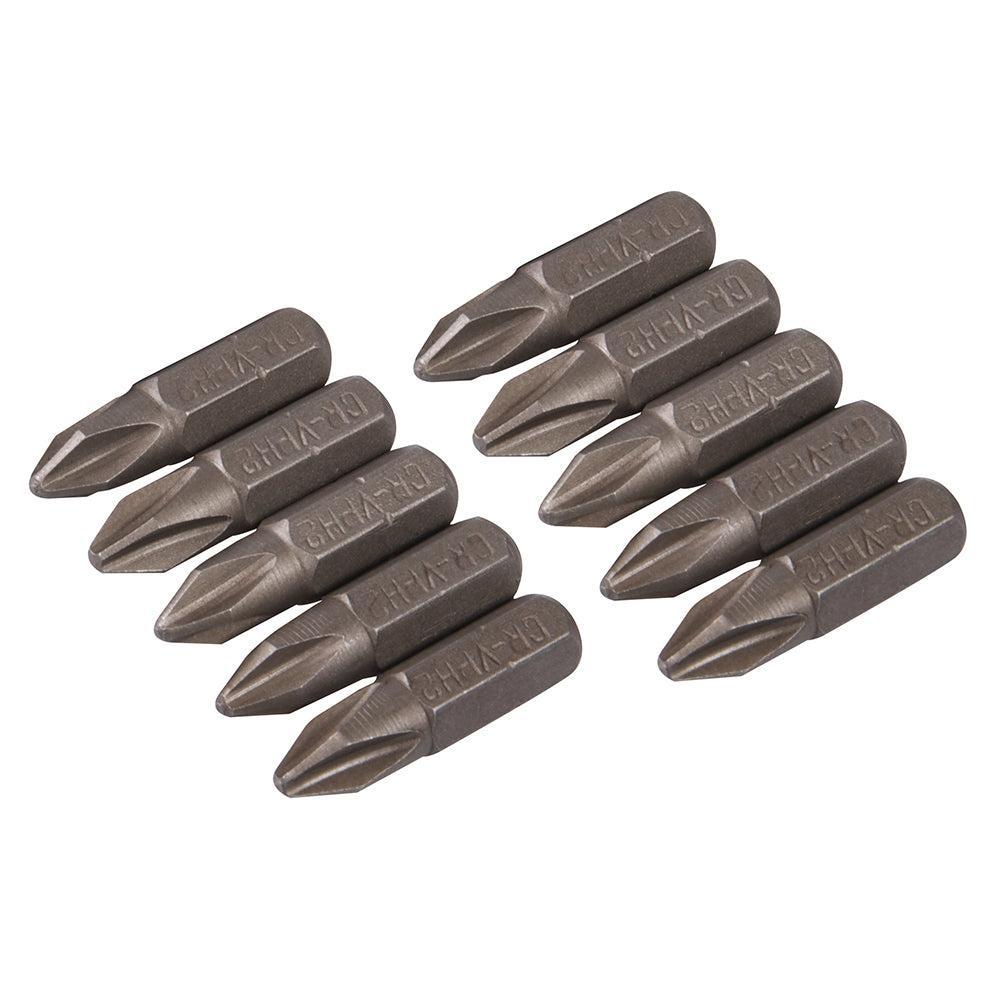 Silverline - Cr-V kruiskop schroevendraaier bits, 10 pk.
