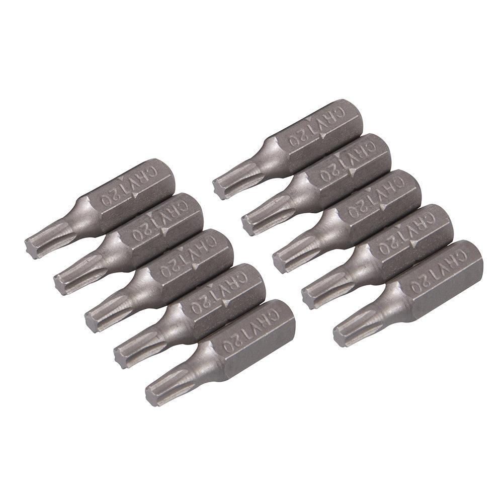 Silverline - Cr-V T20 schroevendraaier bits, 10 pk.