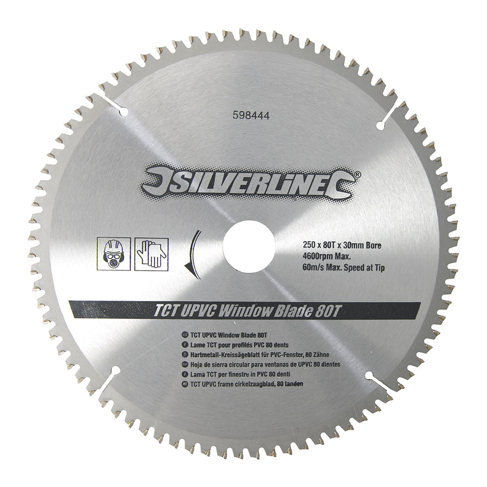 Silverline - TCT UPVC frame cirkelzaagblad, 80 tanden