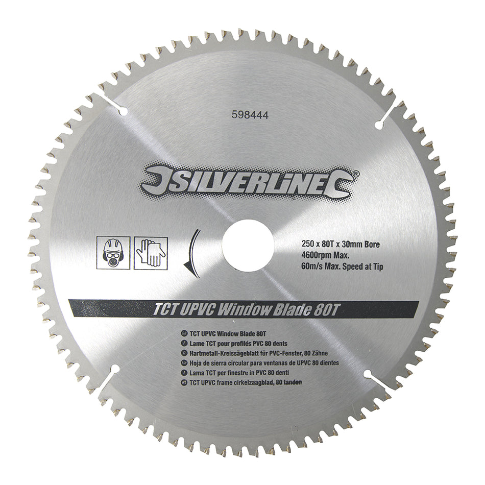 Silverline - TCT UPVC frame cirkelzaagblad, 80 tanden
