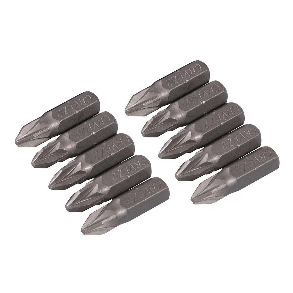 Silverline - Cr-V PZ schroevendraaier bits, 10 pk. PZ2