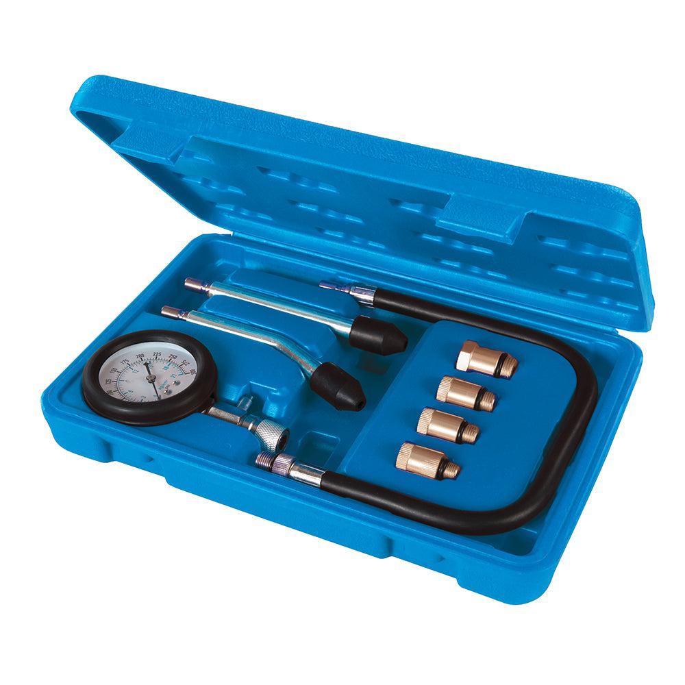 Silverline - 8-delige compressietester set voor benzinemotoren 0 - 300 psi