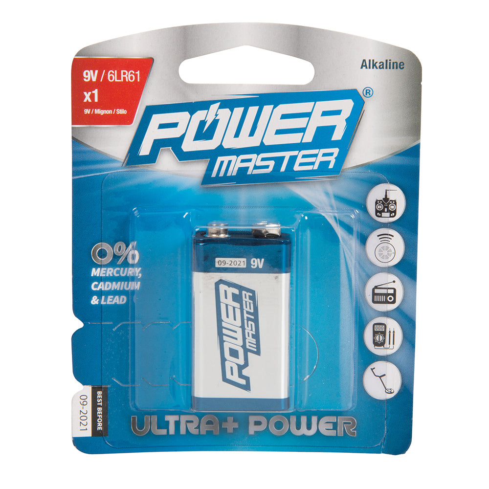 Powermaster - 9 V super alkaline batterij 6LR61-2