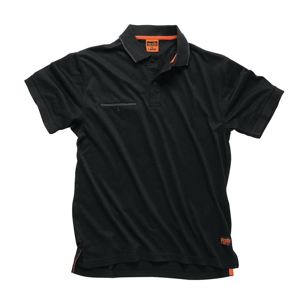 Scruffs - Werkpolo, zwart Maat S