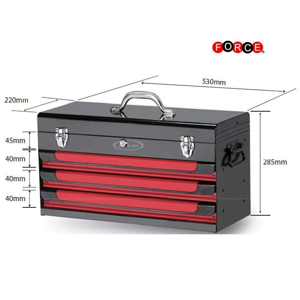 Glory red & black 3 drawer top chest with 131pc tools (S&M)
