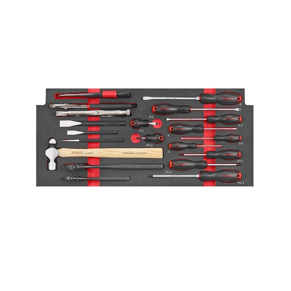 Glory red & black 9-drawer top chest with 303pc tools (S&M)