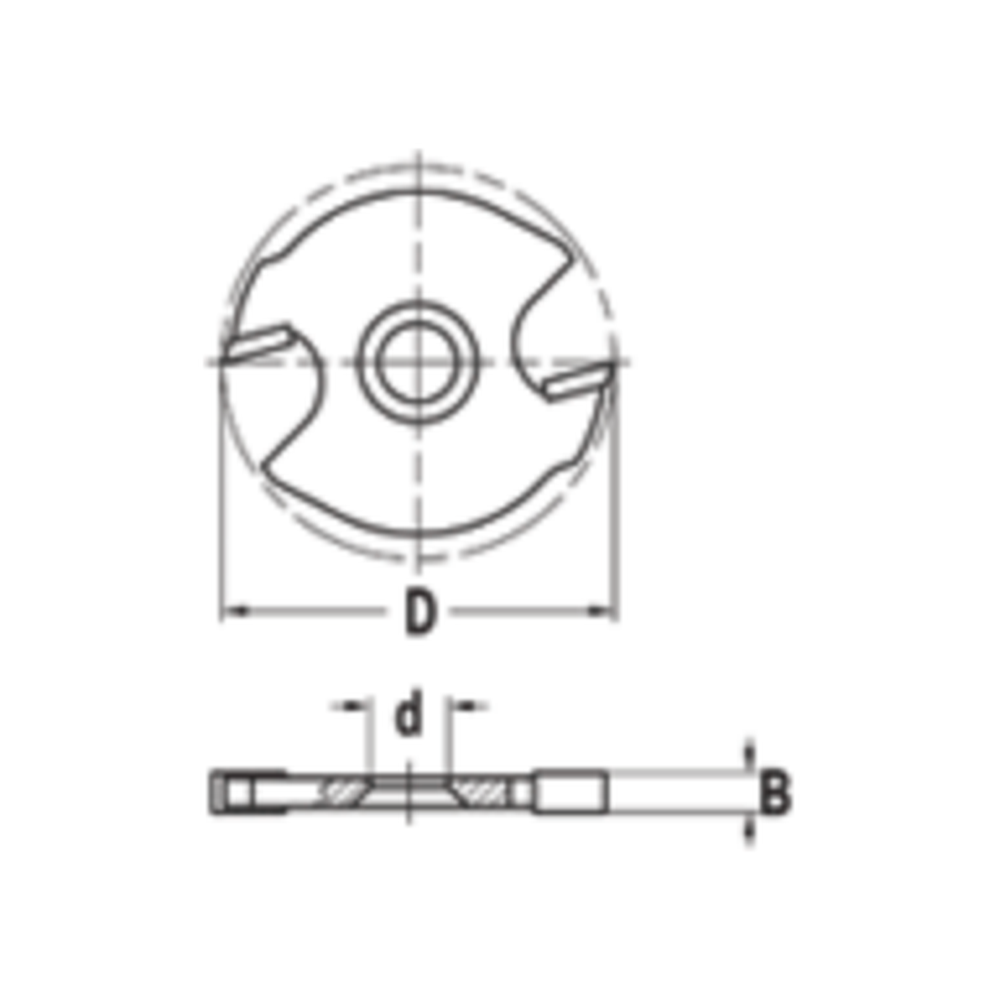 Groefzaagje HW Z=2 Vlakke onderkant
