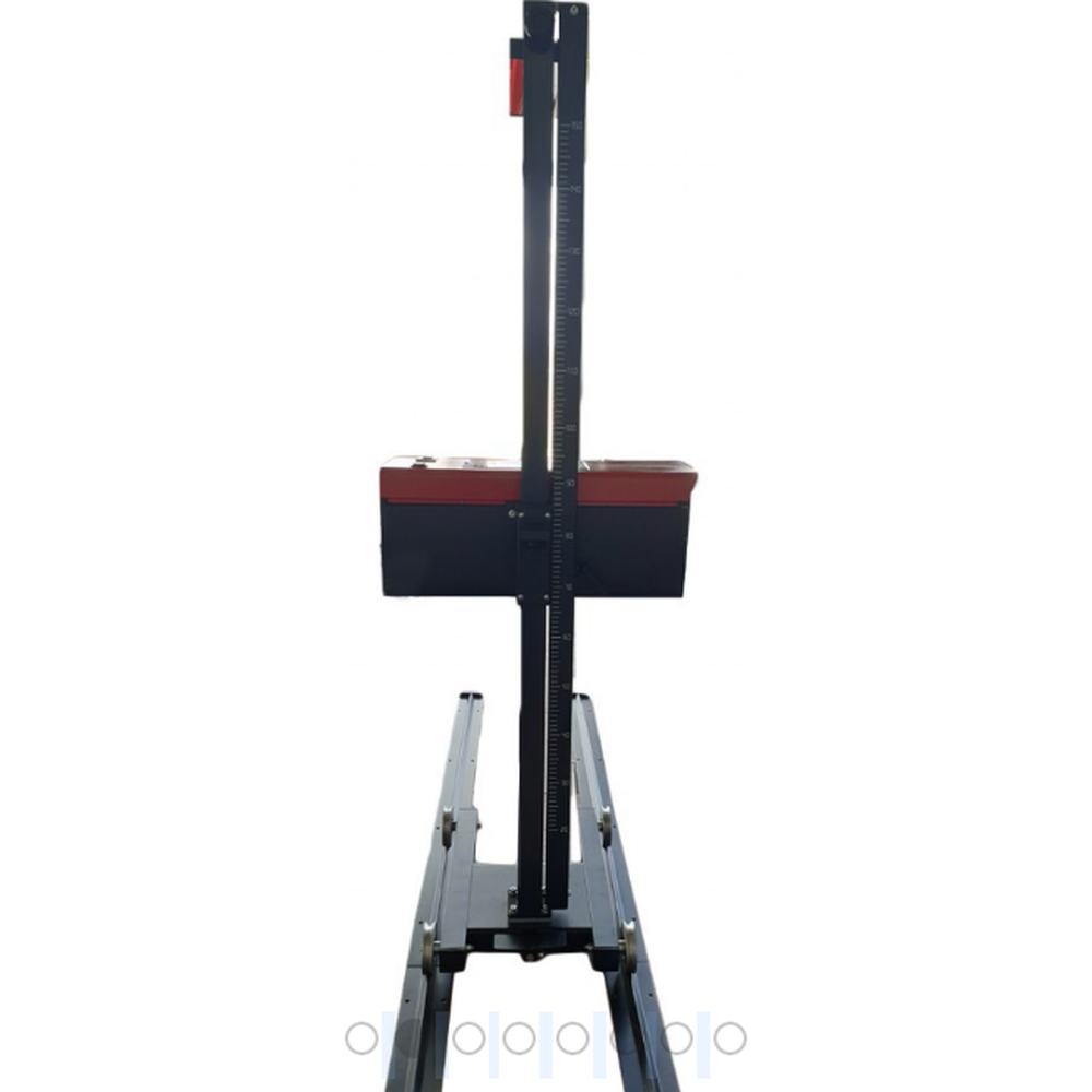 Koplamptester afstel apparaat op rails