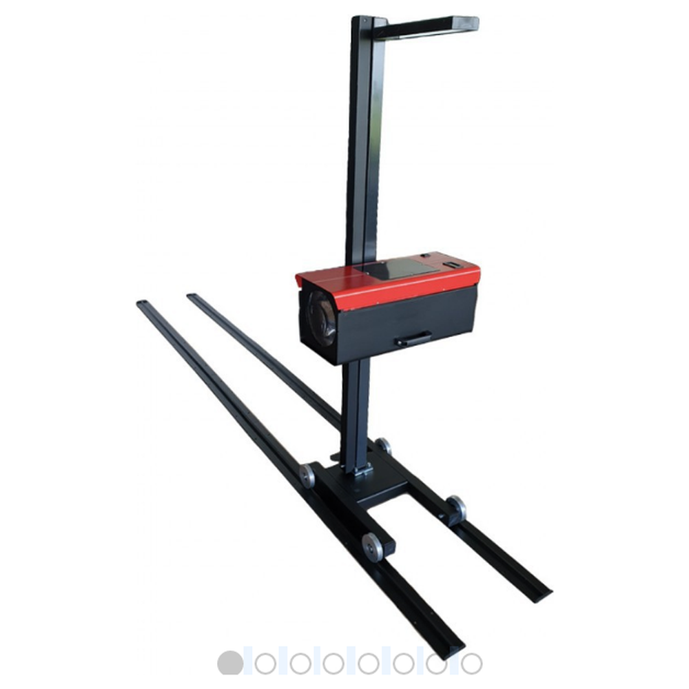 Koplamptester afstel apparaat op rails